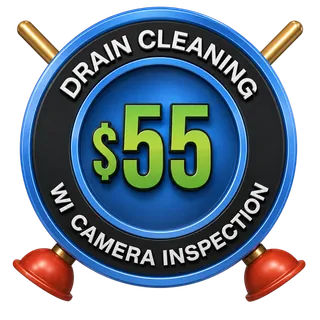 $55 drain cleaning with camera inspection