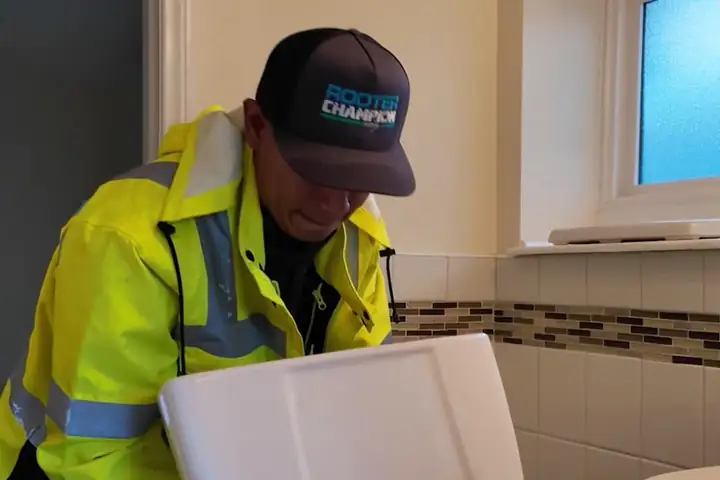 Rooter Champion at work: toilet